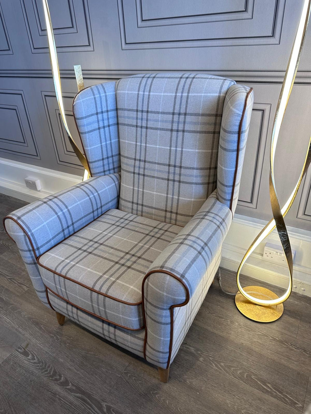 Vale Bridgecraft Haworth Self Piped Petite Wing Chair with Plain Back