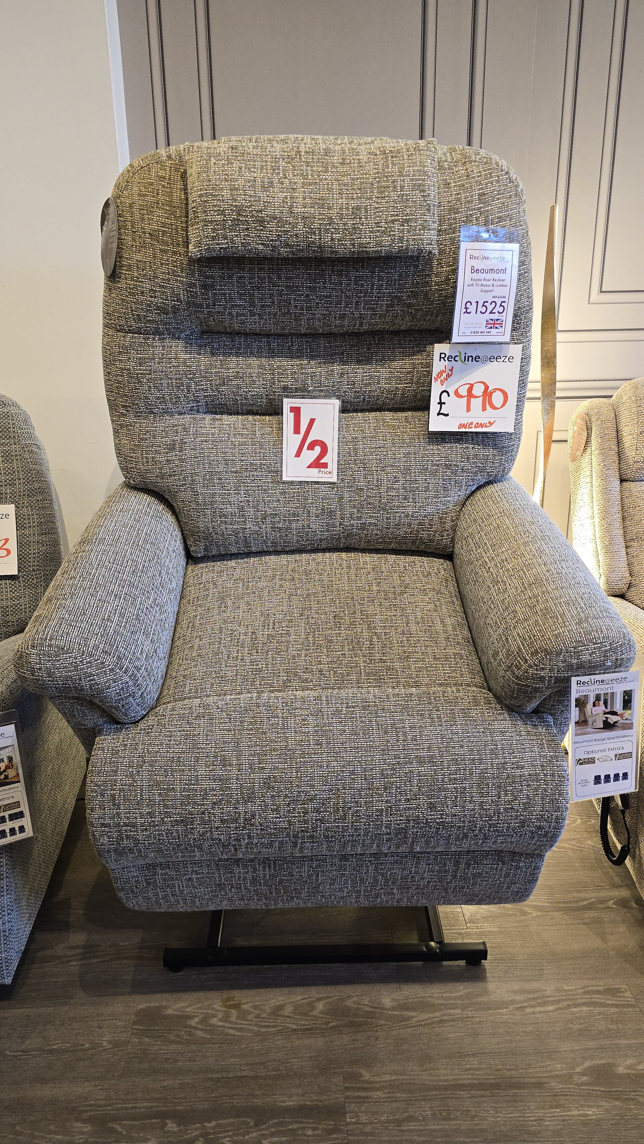 Sherborne Beaumont Royale Riser Recliner with Tri-Motor & Lumbar Support