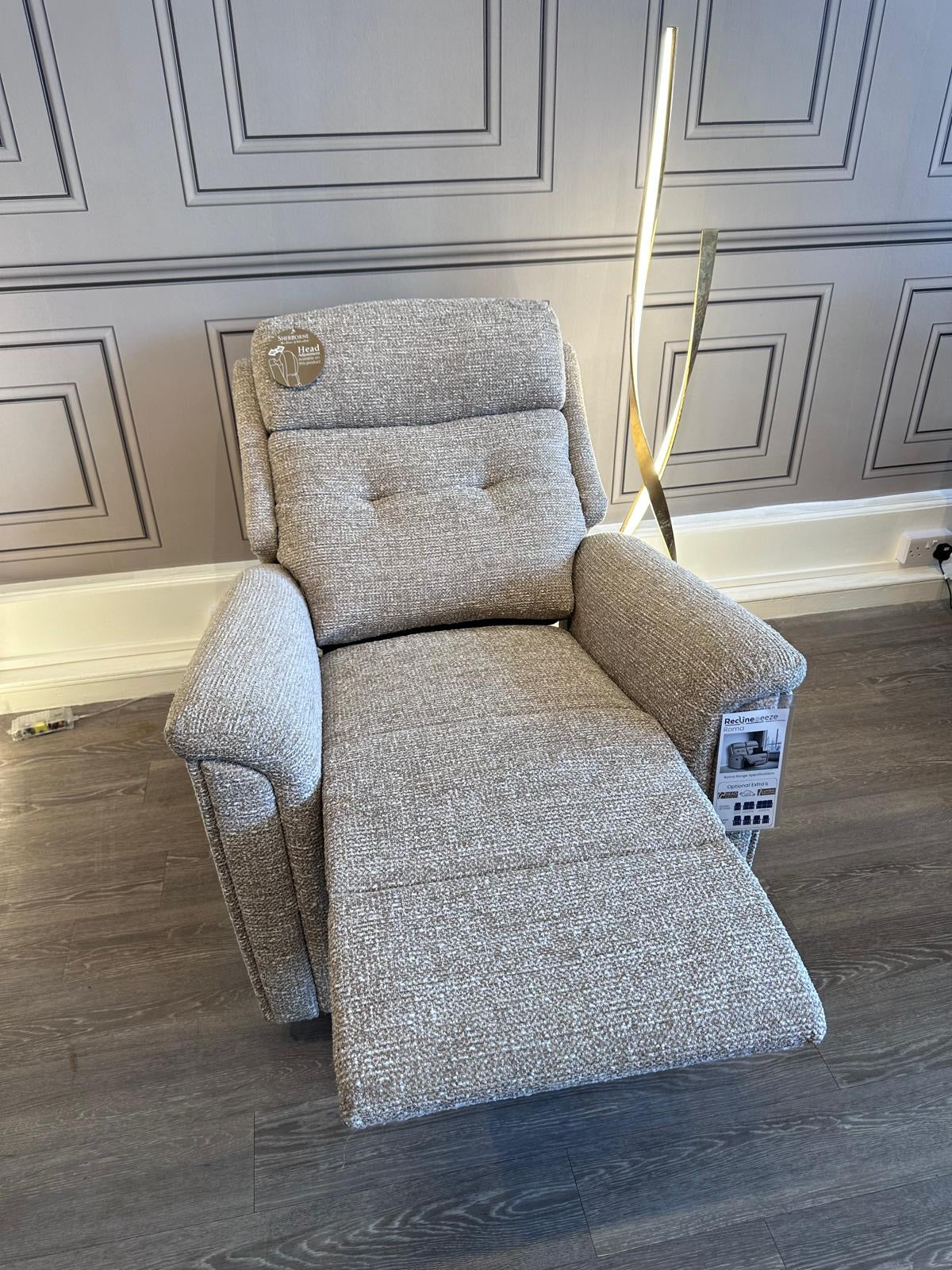 Sherborne Roma Standard Dual Motor Riser Recliner with Electric Headrest & Lumbar in Valencia Fabric