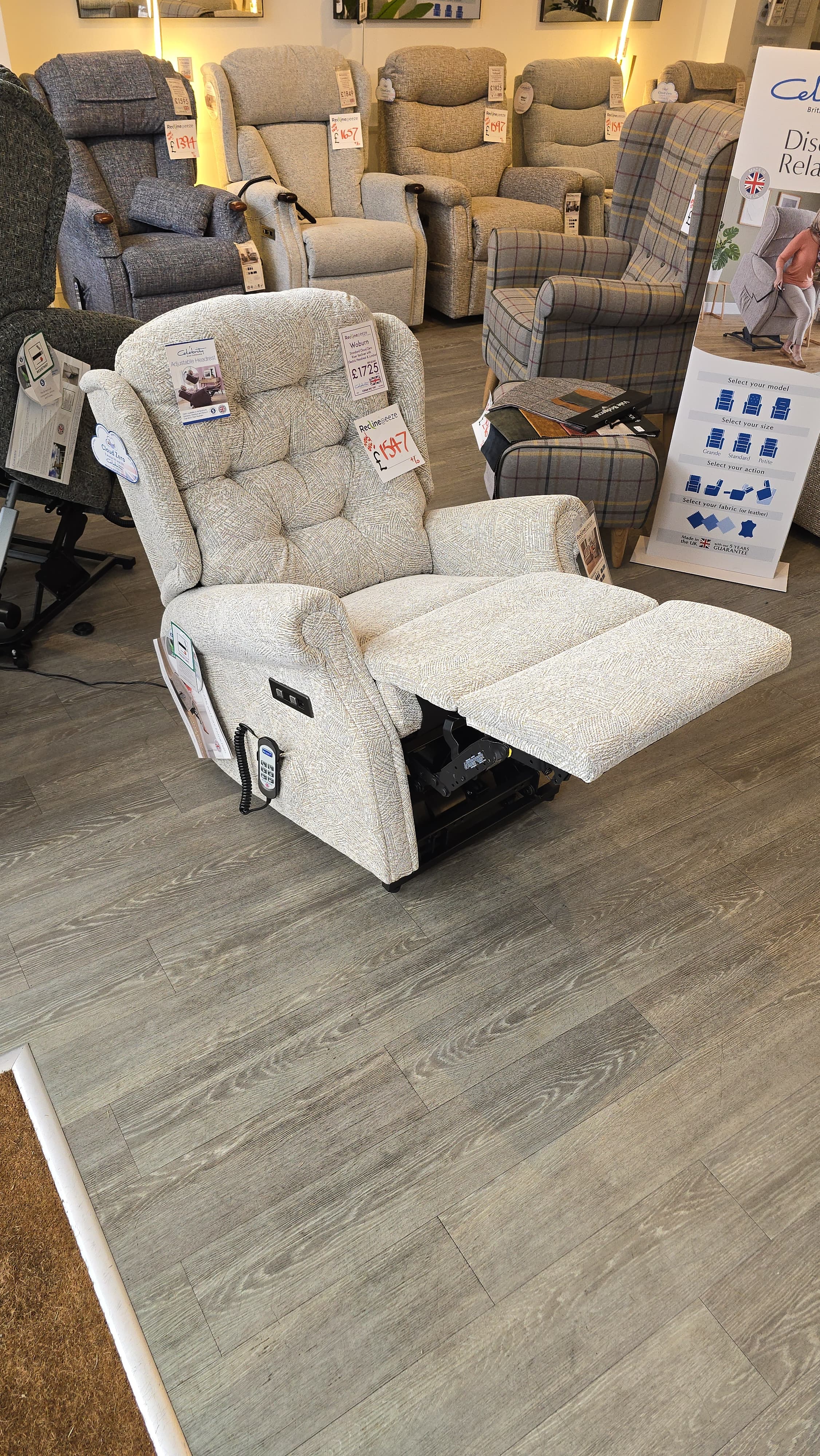 Celebrity Woburn Standard Cloud Zero Riser Recliner with Electric Headrest & Lumbar