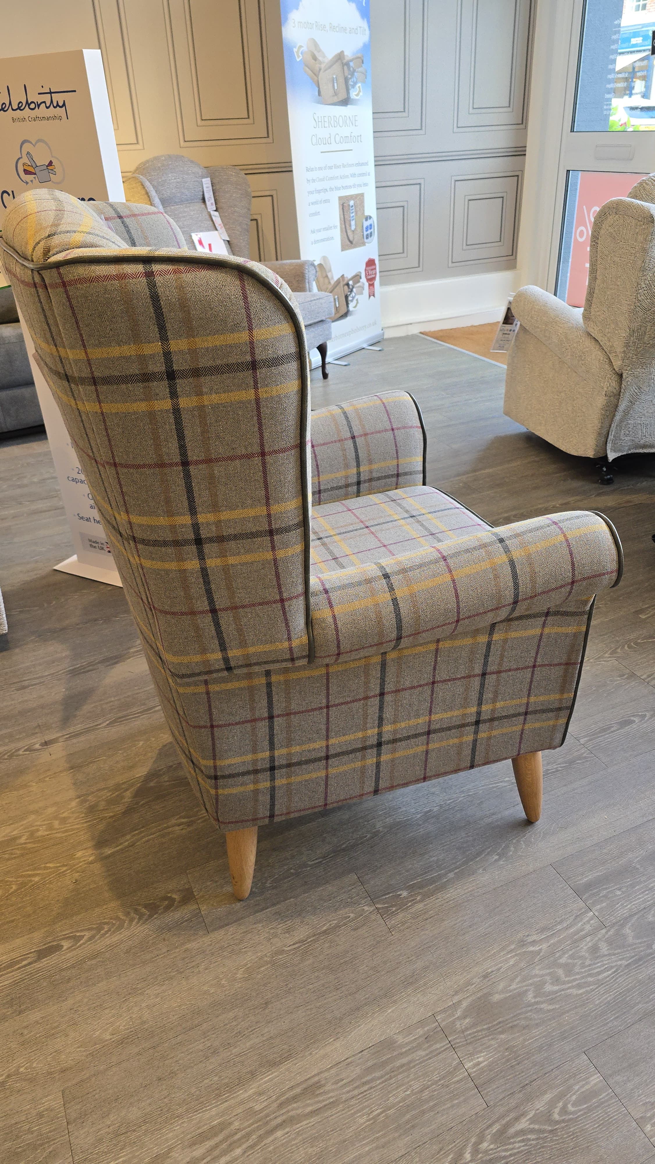 Vale Bridgecraft Self Piped Petite Wing Chair with Plain Back (With Footstool Option)