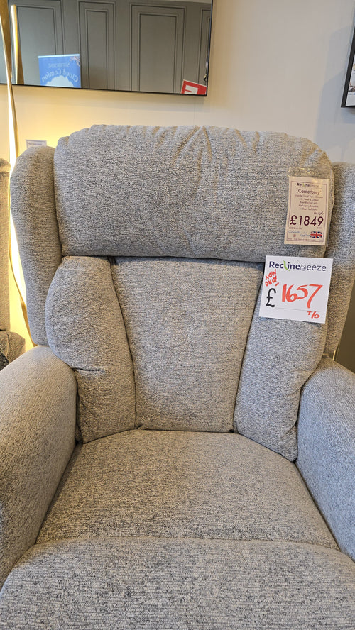 Celebrity Canterbury Grande Cloud Zero - 5 Motor with Head & Lumbar Riser Recliner with Mahogany Knuckles in Eden Softcloth