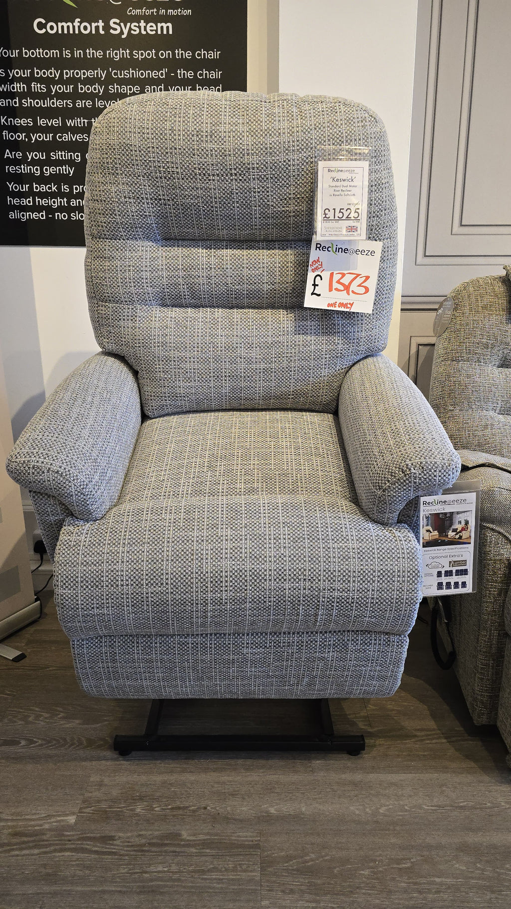 Sherborne Keswick Standard Dual Motor Riser Recliner in Ravello Softcloth