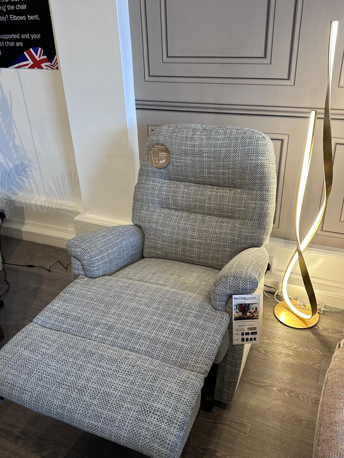 Keswick Standard Dual Motor Riser Recliner in Ravello Softcloth Sherborne