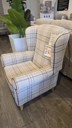 Vale Bridgecraft Haworth Self Piped Petite Wing Chair with Plain Back