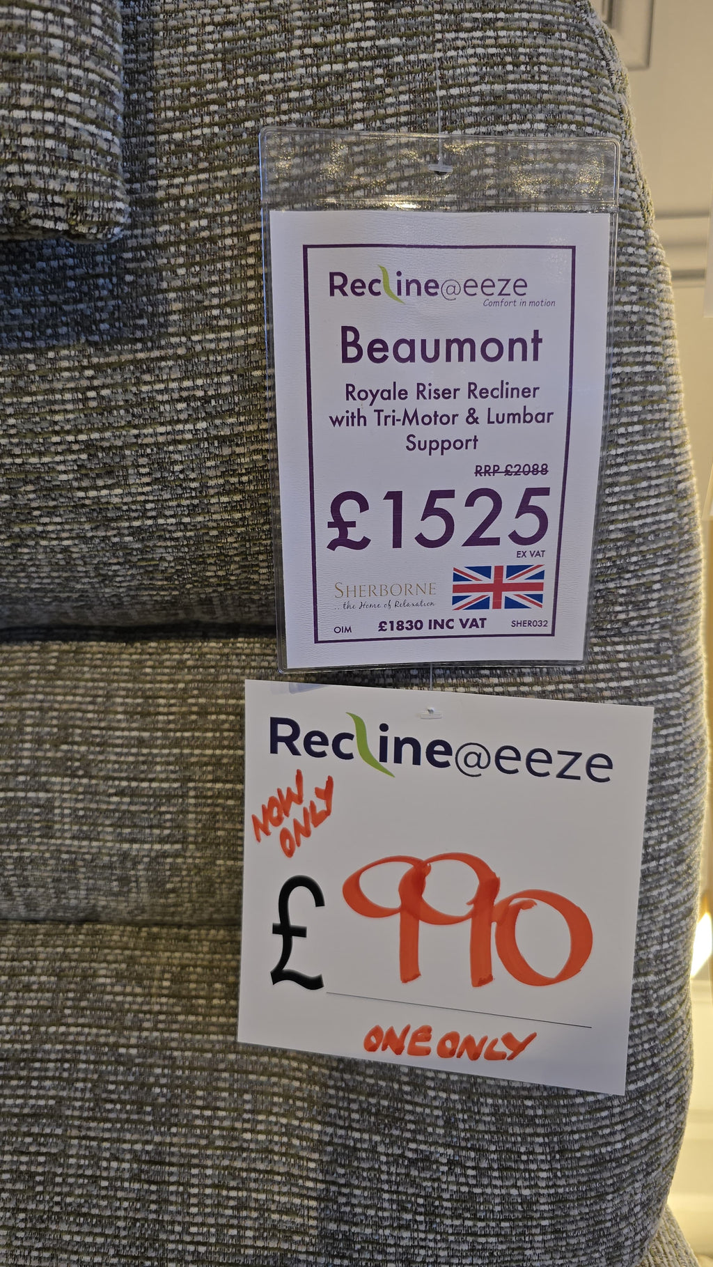 Sherborne Beaumont Royale Riser Recliner with Tri-Motor & Lumbar Support