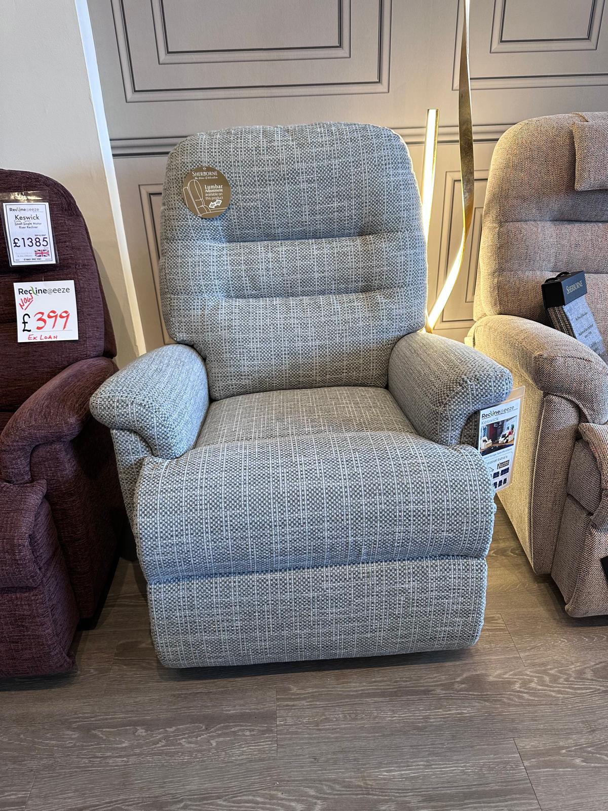 Keswick Standard Dual Motor Riser Recliner in Ravello Softcloth Sherborne
