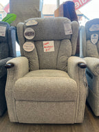 Celebrity Canterbury Grande Cloud Zero - 5 Motor with Head & Lumbar Riser Recliner with Mahogany Knuckles in Eden Softcloth