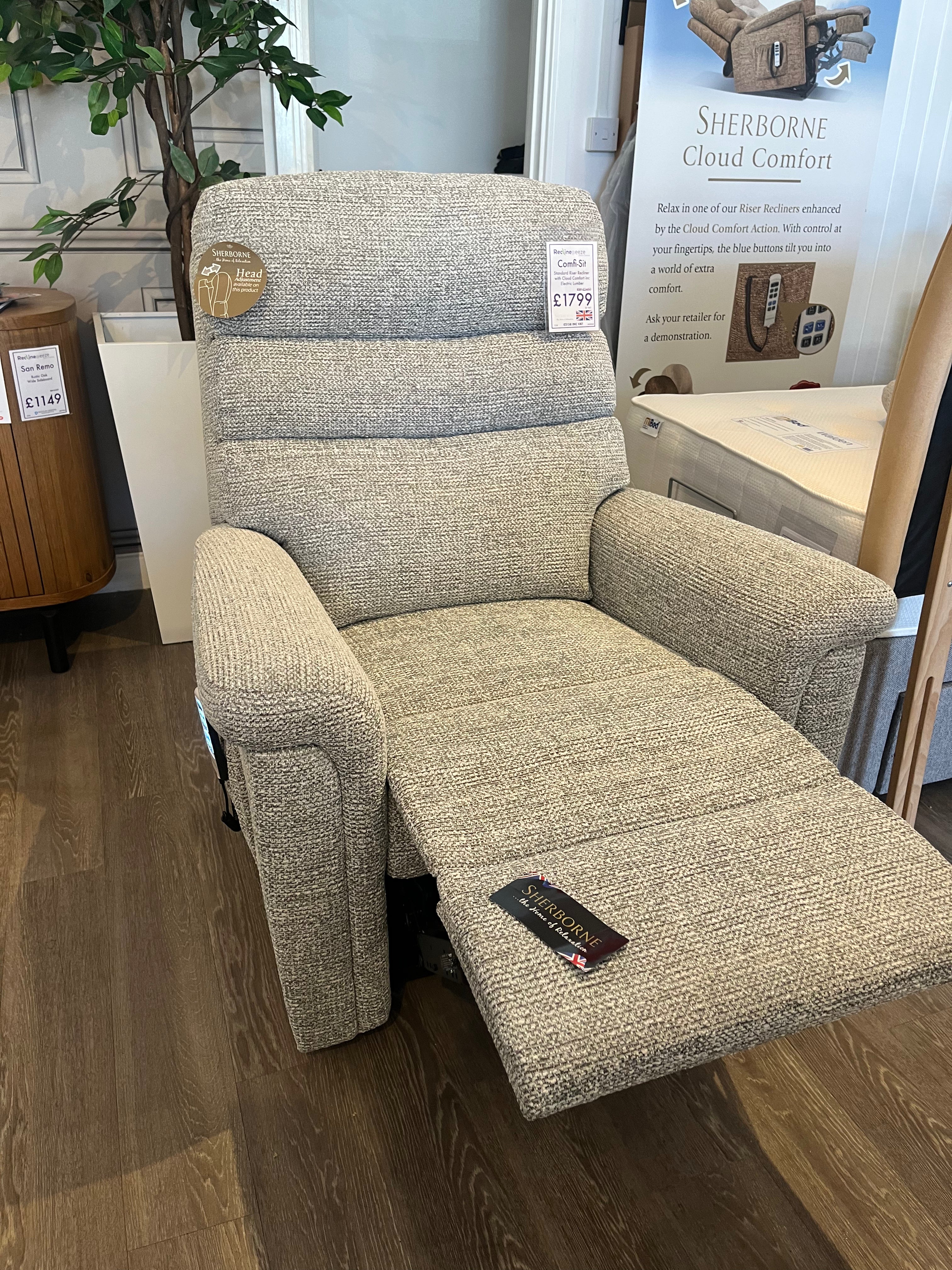 Sherborne Comfi-Sit Standard Riser Recliner with Cloud Comfort inc Electric Lumbar
