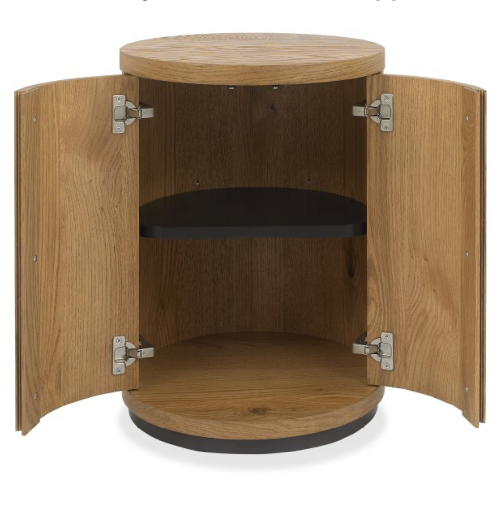 San Remo Rustic Oak Round Lamp Table