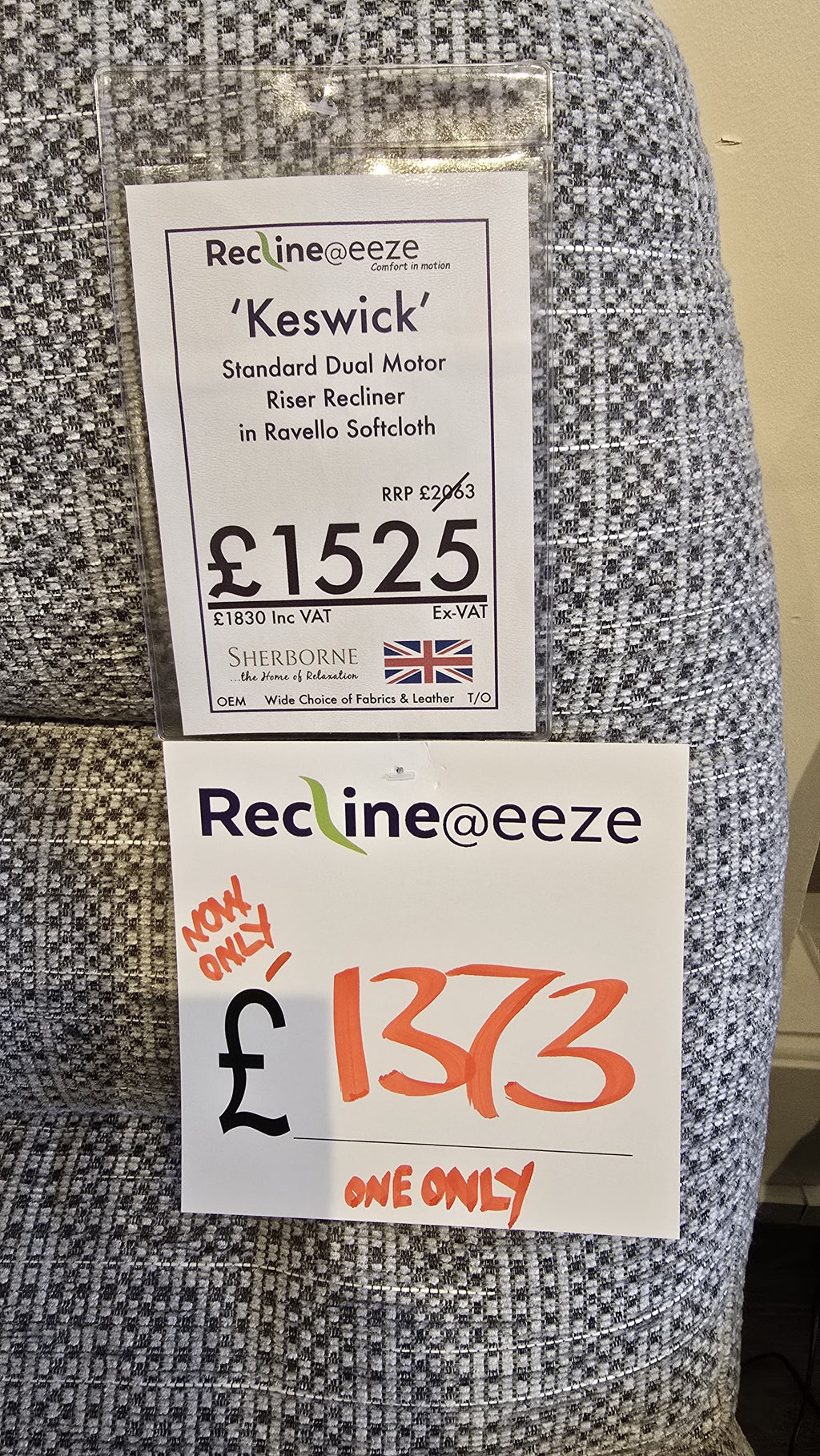 Sherborne Keswick Standard Dual Motor Riser Recliner in Ravello Softcloth