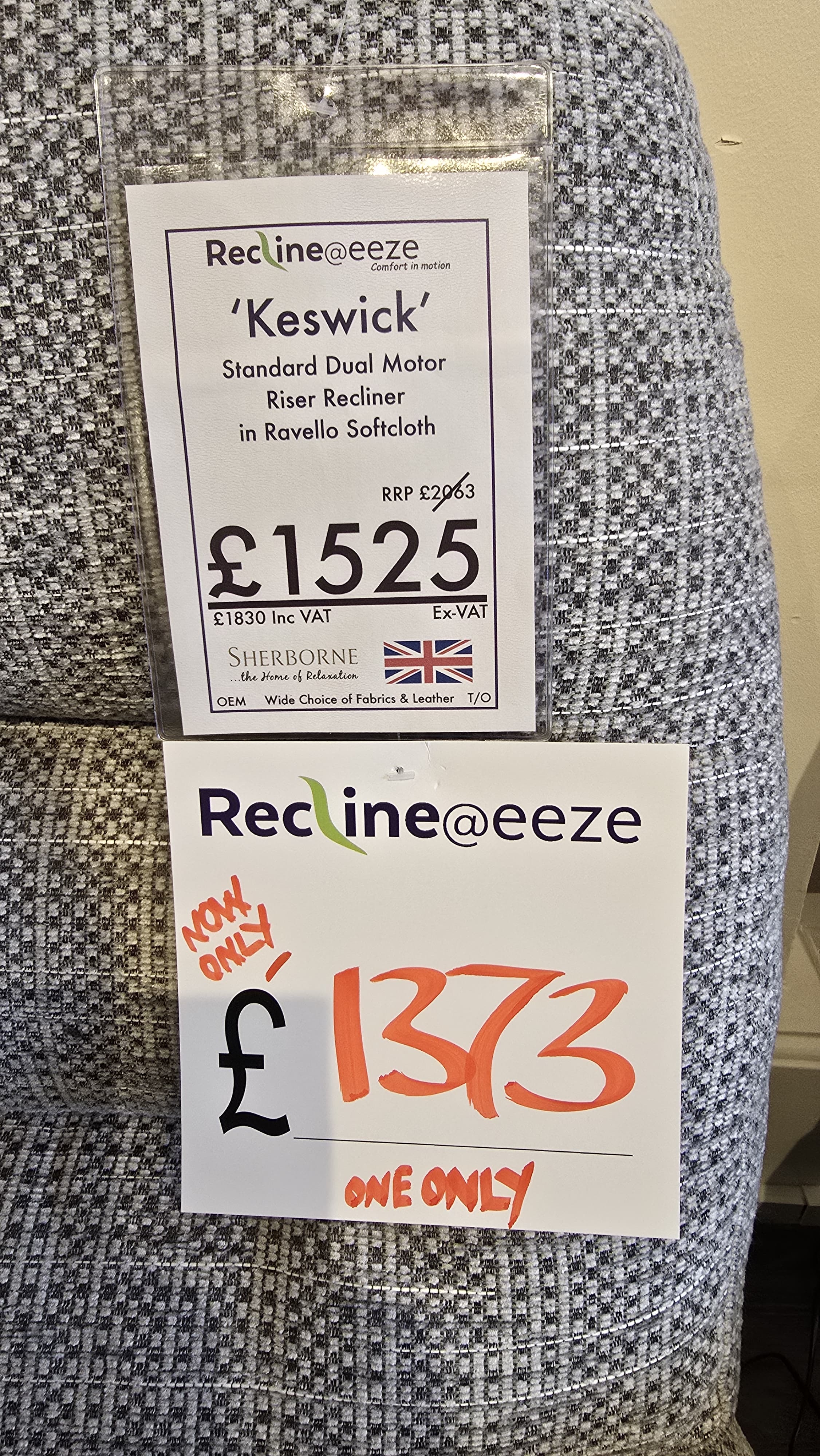 Sherborne Keswick Standard Dual Motor Riser Recliner in Ravello Softcloth