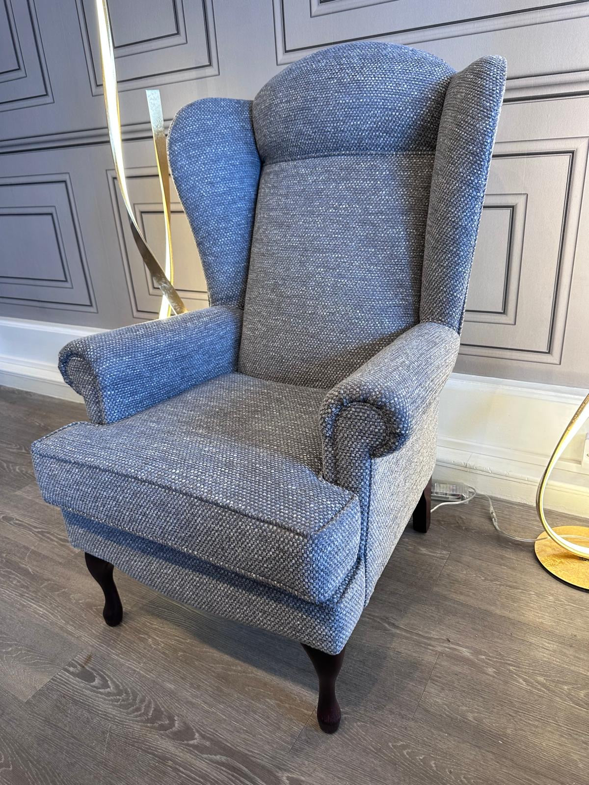 Sherborne Salisbury Low Seat Fireside Chair with Dark Queen Anne Legs