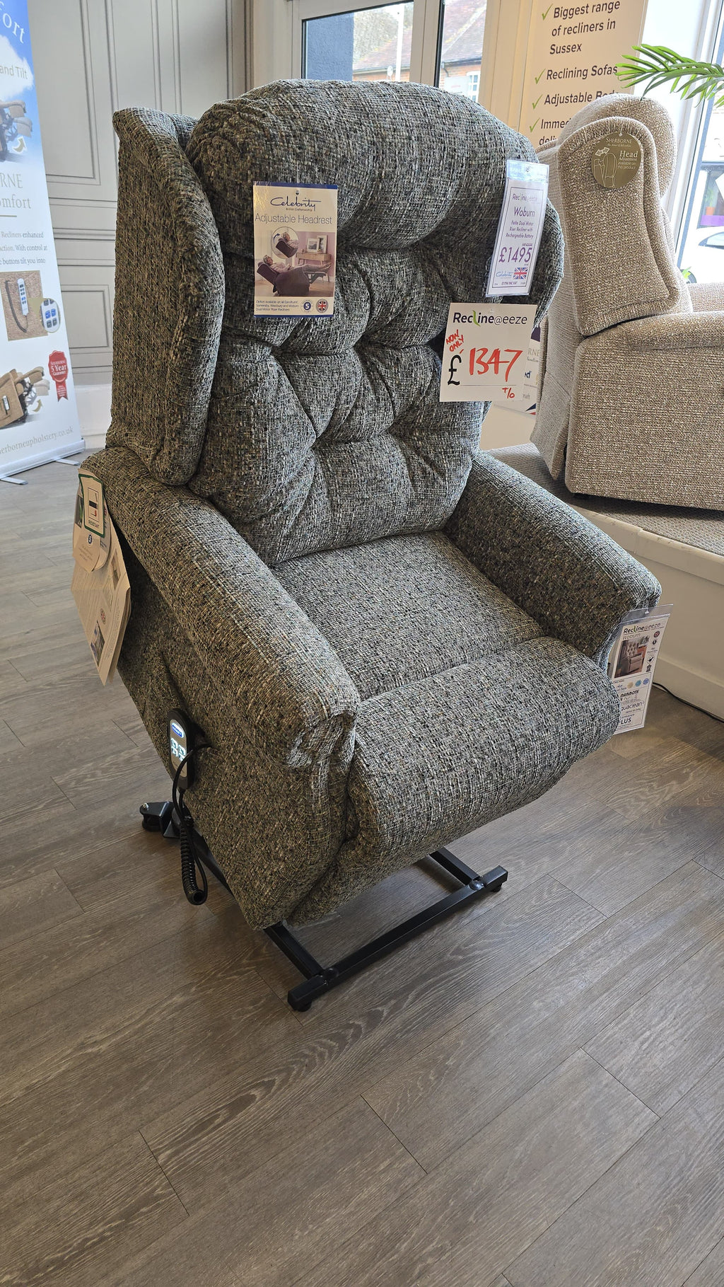 Celebrity Woburn Petite Dual Motor Riser Recliner with Rechargeable Battery