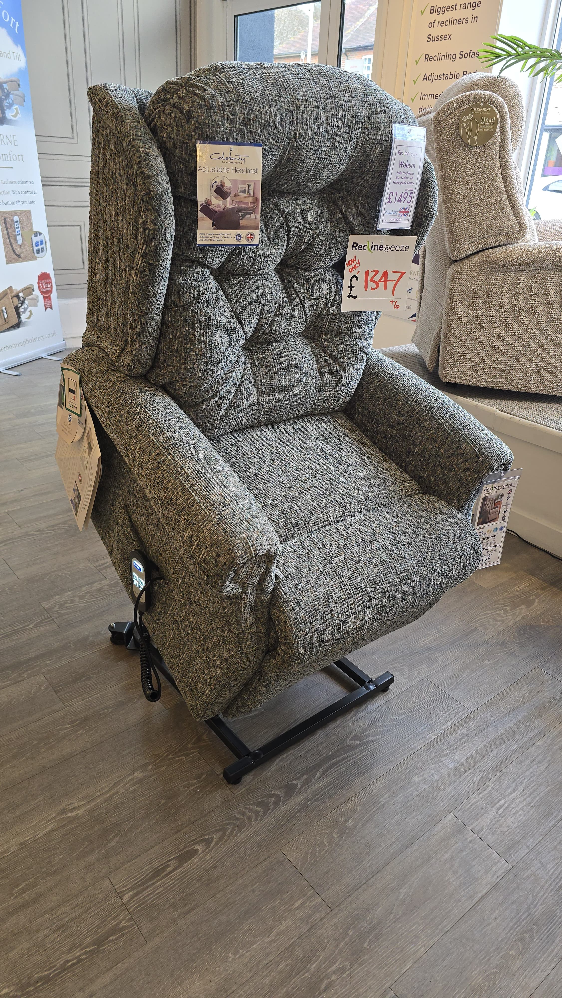 Celebrity Woburn Petite Dual Motor Riser Recliner with Rechargeable Battery