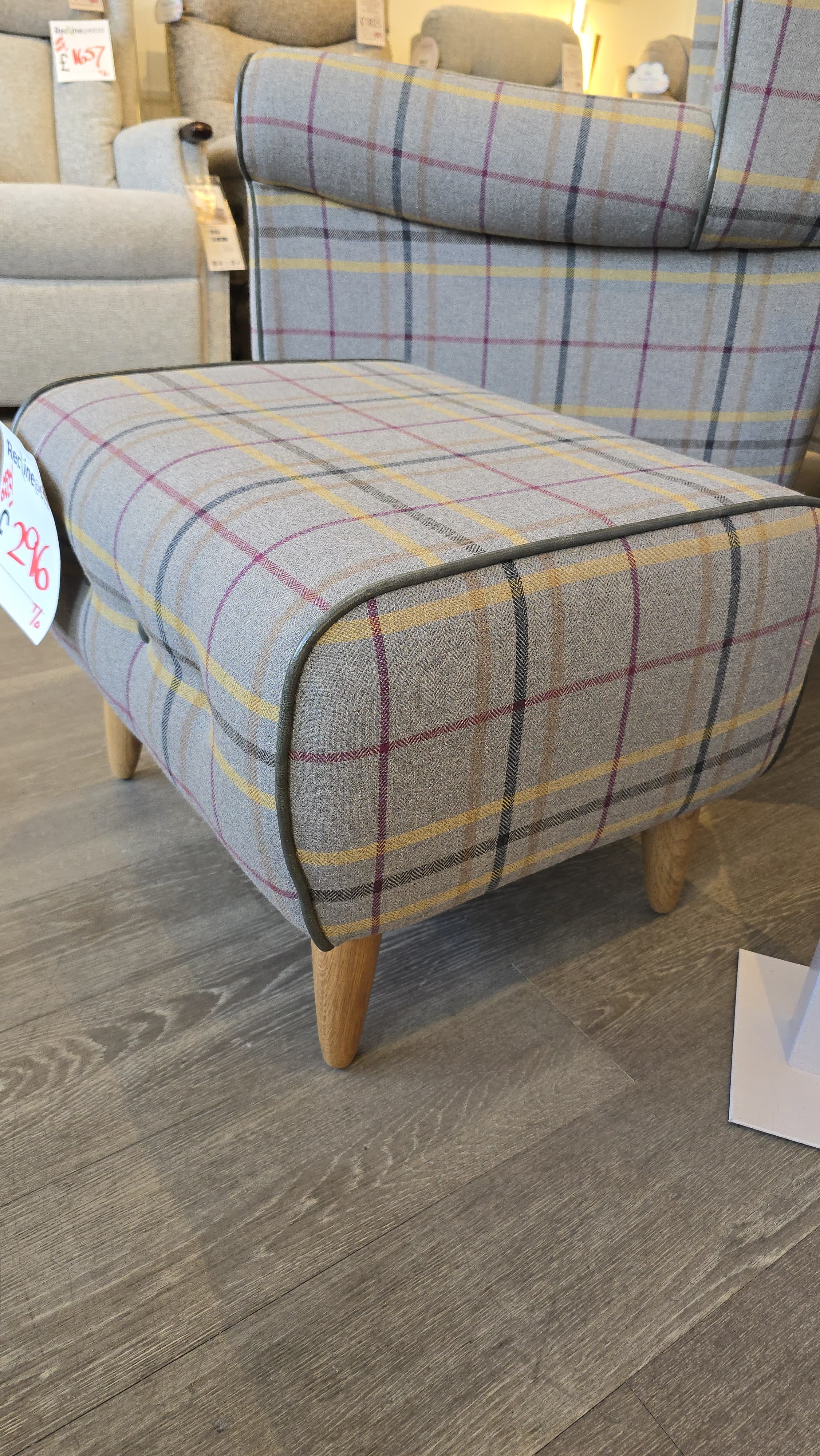 Vale Bridgecraft Self Piped Petite Wing Chair with Plain Back (With Footstool Option)