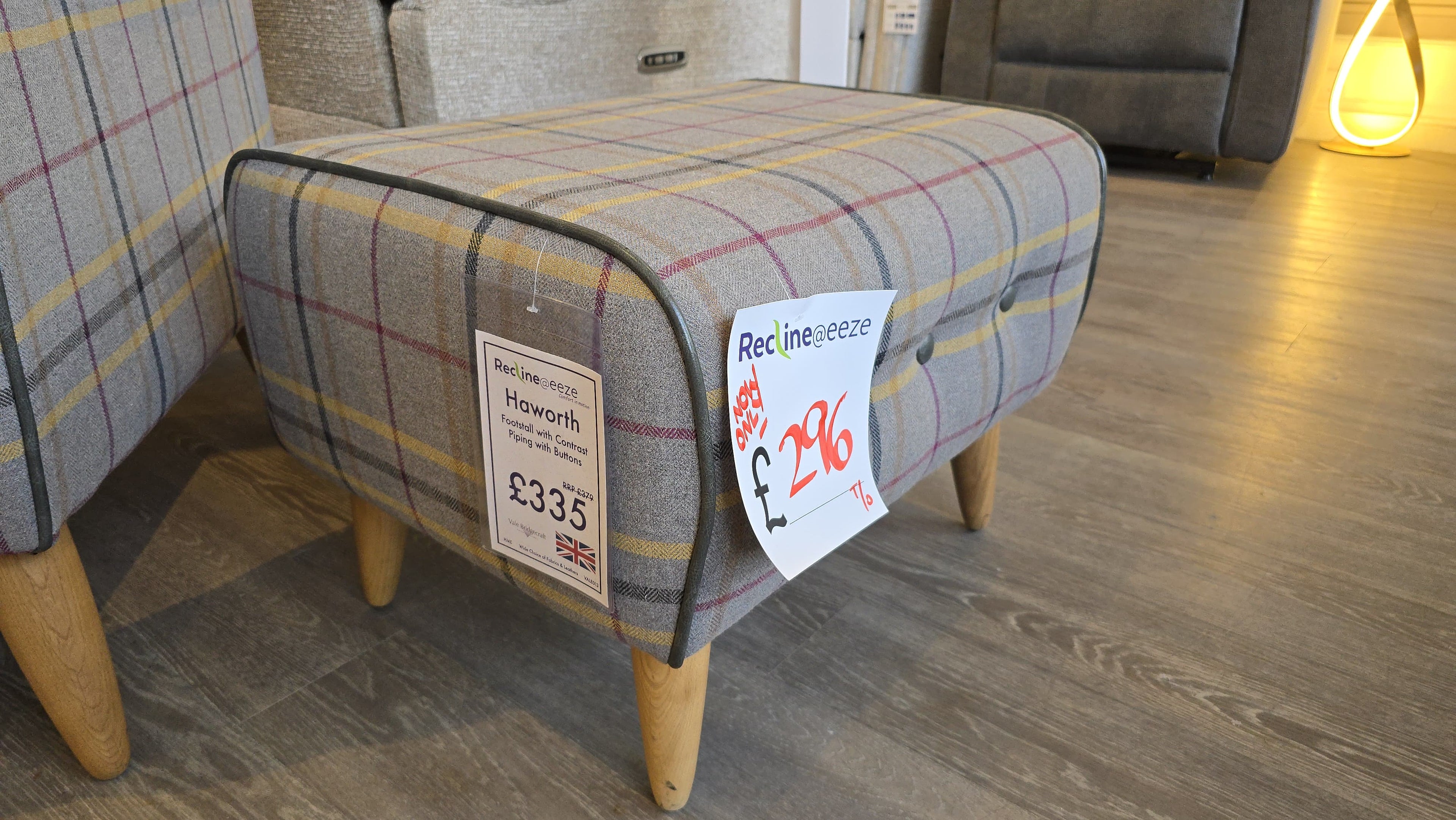 Vale Bridgecraft Self Piped Petite Wing Chair with Plain Back (With Footstool Option)