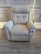 Vale Bridgecraft Grande Wing Chair with Leather Piping, Button Style Back and Light Legs