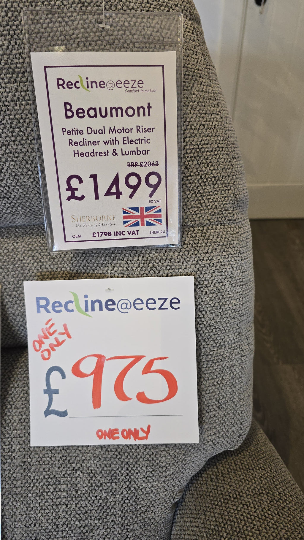 Sherborne Baumont Petite Dual Motor Riser Recliner with Electric Headrest & Lumbar