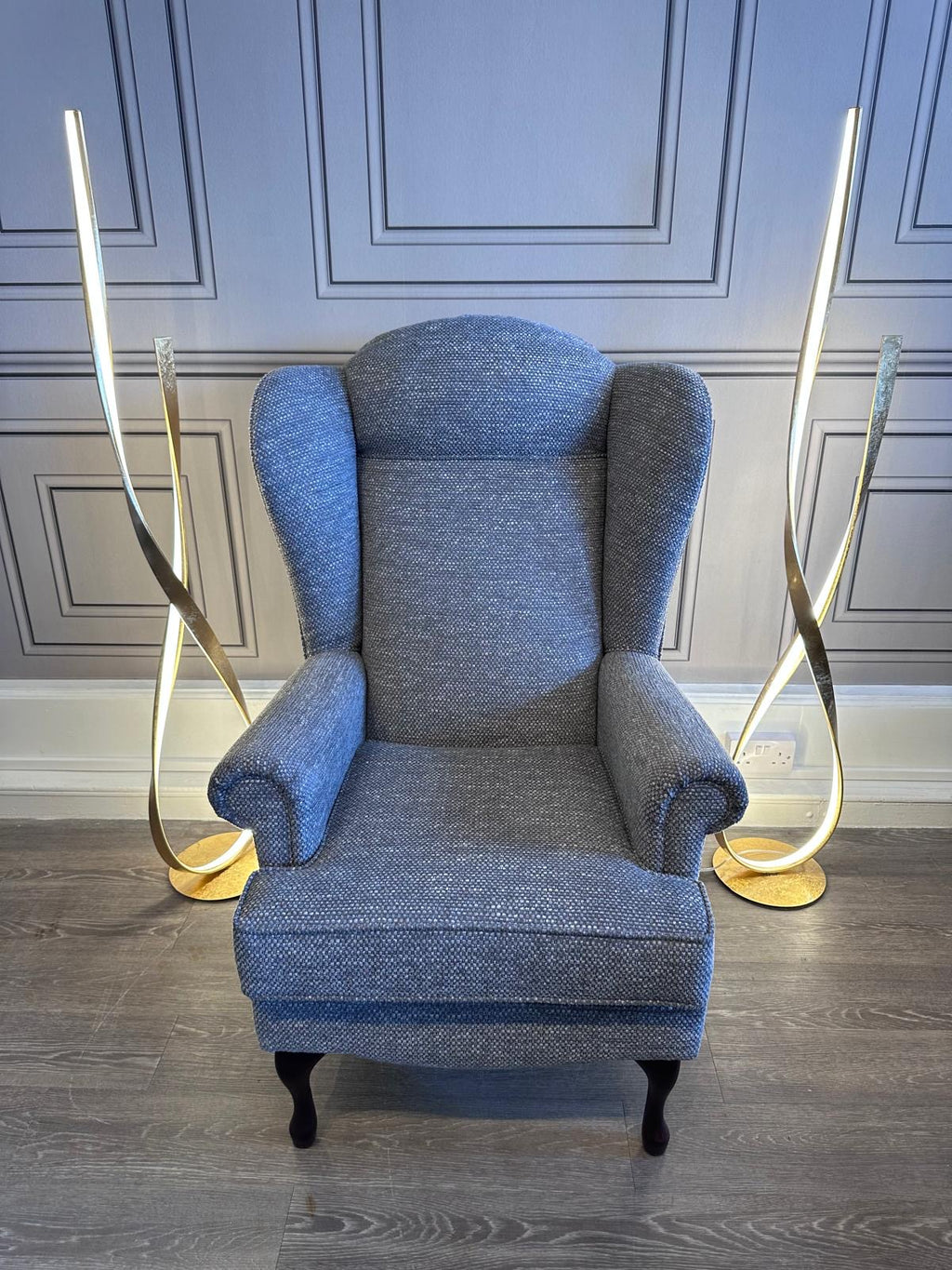 Sherborne Salisbury Low Seat Fireside Chair with Dark Queen Anne Legs
