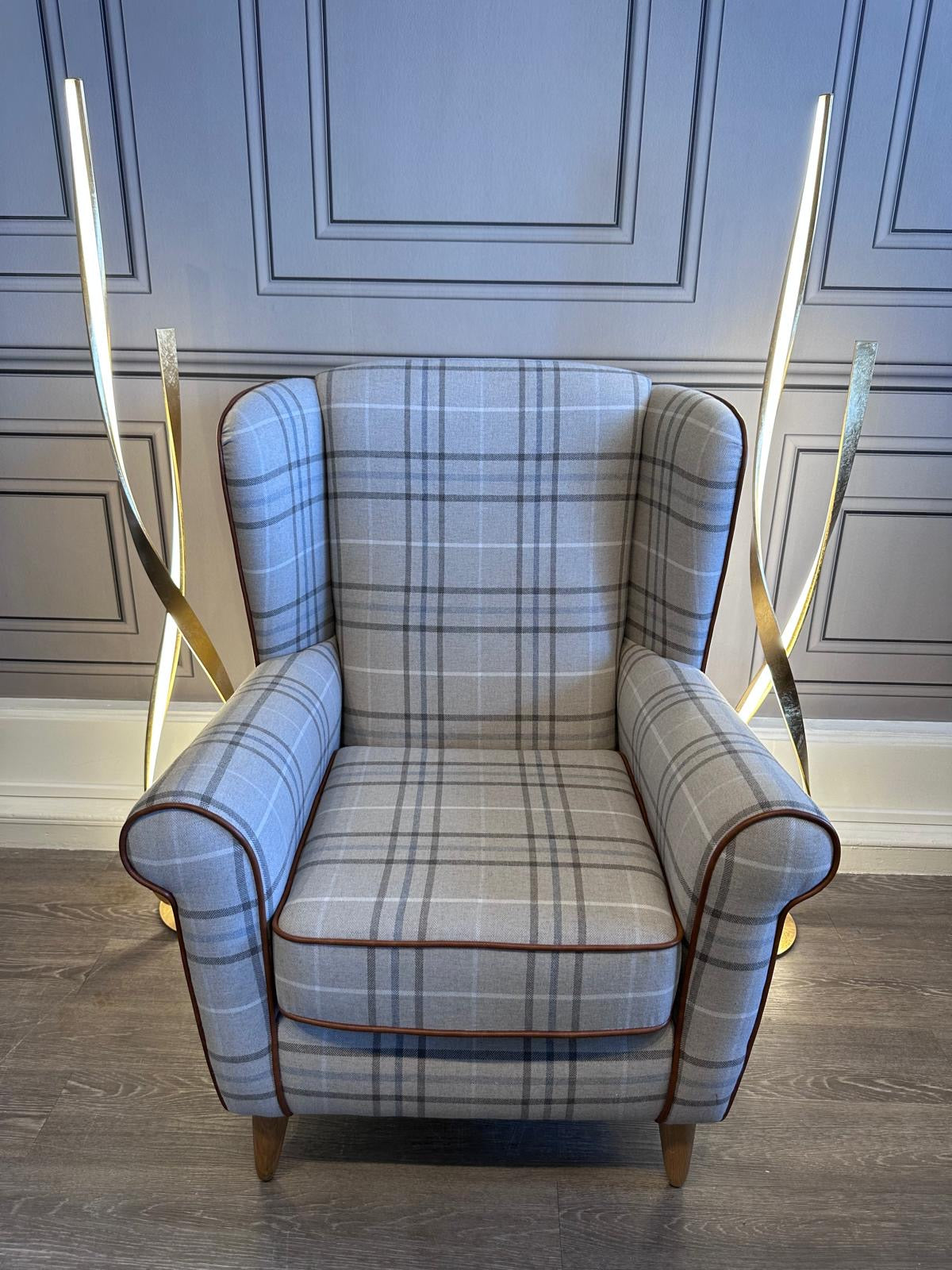 Vale Bridgecraft Haworth Self Piped Petite Wing Chair with Plain Back